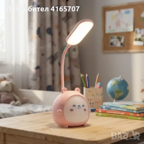 LED детска настолна лампа Зайче – Гъвкаво рамо и 3 нива на яркост, снимка 2 - Настолни лампи - 55657534