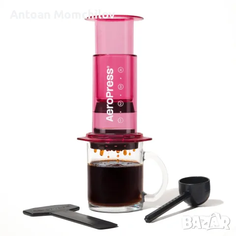 Ръчна кафеварка AeroPress Clear Black Coffee Press 10 oz Tritan, снимка 5 - Кафемашини - 55347479