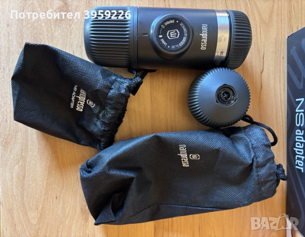 Продавам ръчна кафе-машинка WACACO NANOPRESSO+NESP ADAPTER 80.00 ml, 18.00 bar, ЧЕРЕН, снимка 5 - Кафемашини - 55078349