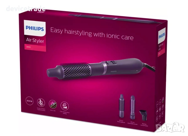 Четка с горещ въздух Philips Series 3000 BHA305/00, 800 W, Йонна технология, снимка 6 - Маши за коса - 54267658