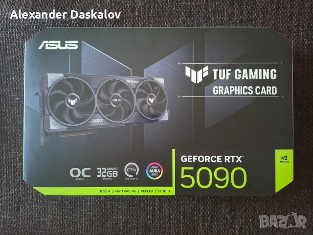 ASUS TUF Gaming RTX 5090 32GB OC Edition - 25 МЕС. ГАРАНЦИЯ, пълен комплект, почти неизползвана