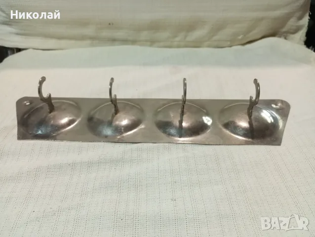 Емайлирана закачалка , хромирана, снимка 2 - Антикварни и старинни предмети - 55510384