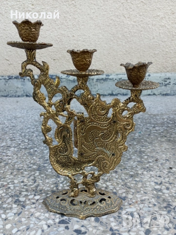Красив еврейски свещник с някаква молитва, снимка 2 - Антикварни и старинни предмети - 54991833