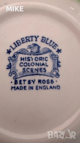 Винтидж Liberty Blue чинии, снимка 6 - Антикварни и старинни предмети - 52338535