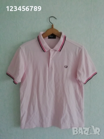 Fred Perry slim fit Polo Twin Tipped Pink оригинална мъжка розова поло тениска размер L памук