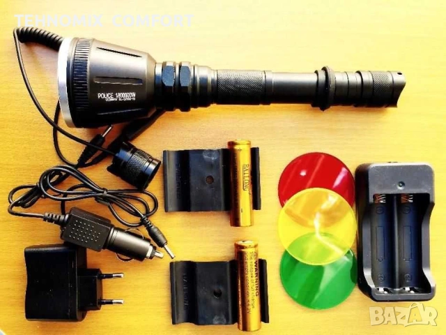 Фенер за лов BLQ 2888 -T6 (6W) CREE с два акумулатора, снимка 3 - Оборудване и аксесоари за оръжия - 55190678