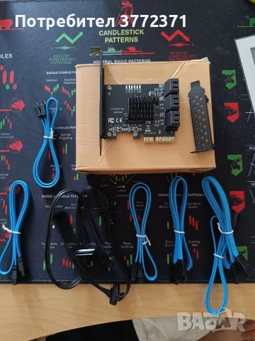 PCI-E към SATA 3.0 разширителна карта (SATA контролер)., снимка 2 - Други - 55641258