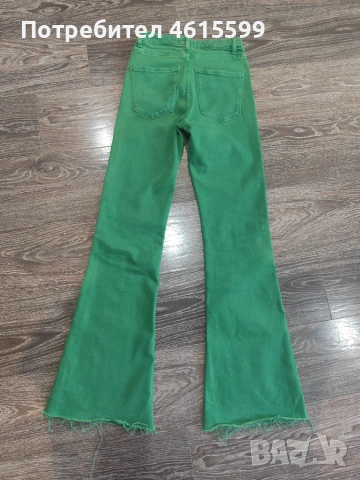 зелени дънки на Zara, снимка 4 - Дънки - 55177748