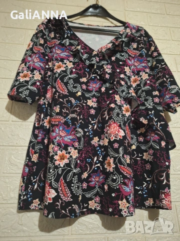 СТРАХОТНА ЦВЕТНА БЛУЗКА 2XL, снимка 4 - Тениски - 54393466