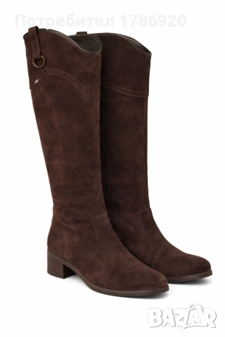 Дамски високи ботуши от естествен велур 🤎