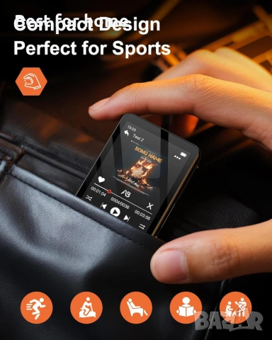 128GB MP3 плейър с Bluetooth 5.3, музикален плейър с вграден HD високоговорител, FM радио, снимка 2 - Друга електроника - 54352186