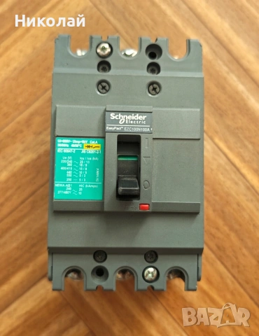 Автоматичен прекъсвач Schneider 100A, снимка 3 - Други машини и части - 54952498