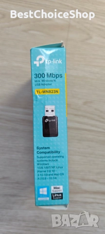TP-Link TL-WN823N 300Mbps мини безжичен N USB адаптер нов, снимка 6 - Мрежови адаптери - 55066361