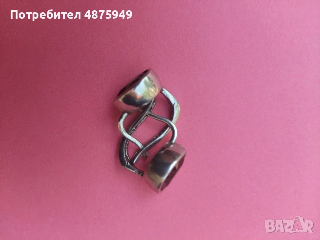 сребърни обици с камък цитрин, снимка 4 - Обеци - 55197367