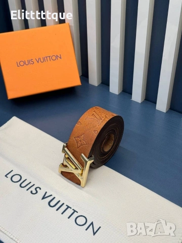 колани от естествена кожа в кутия Louis Vuitton 4см, снимка 5 - Колани - 54834915