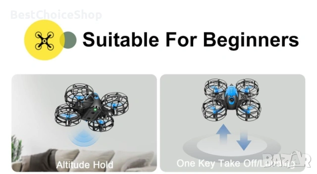 Мини дрон за деца с 3D обръщания и светлини – 2 батерии включени, снимка 7 - Дронове и аксесоари - 54020749