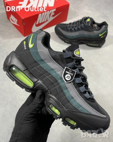 !НОВИ! Nike Air Max 95 Logo | Black/Grey/Volt | + КУТИЯ