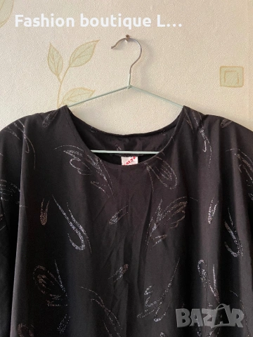 Нова с етикет черна дамска блуза с блестящ десен 🖤 Налични размери L , XL , XXL 🖤, снимка 2 - Блузи с дълъг ръкав и пуловери - 54691705