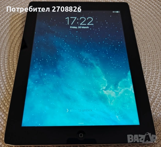 Много запазен Apple iPad Wi-Fi 3rd Gen 16GB черен + оригинално зарядно, снимка 2 - Таблети - 54084662