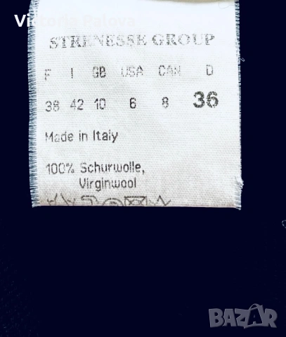 Елегантна черна вълнена рокля Strenesse Group, размер 36 (Made in Italy), снимка 10 - Рокли - 53984705