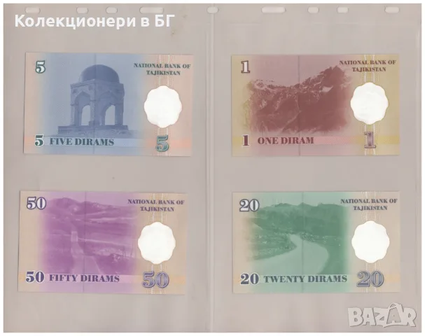ЧЕТИРИ БАНКНОТИ ТАДЖИКИСТАН 1999 ГОДИНА, снимка 2 - Нумизматика и бонистика - 55574838