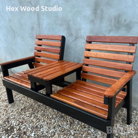 Градинска пейка с масичка „Duo Relax“, снимка 2 - Градински мебели, декорация  - 53997679