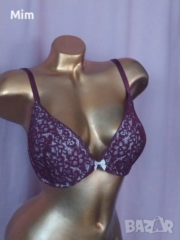 Hunkemoller 80 D Дантелен сутиен бордо , снимка 3 - Бельо - 54315991