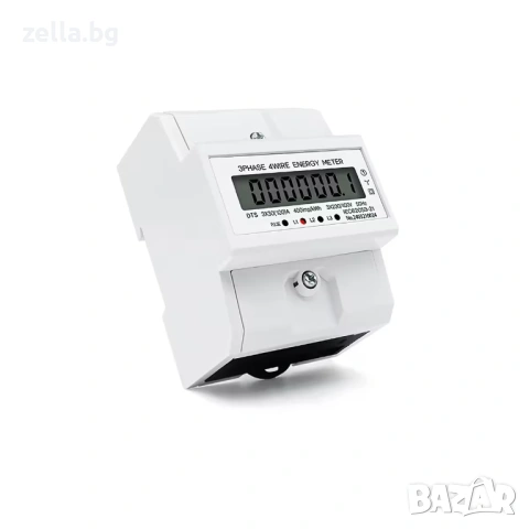 Дигитален трифазен електромер 380V 100A – Клас 1, LCD дисплей 6+1, монтаж на DIN шина 10430, снимка 5 - Друга електроника - 54694676