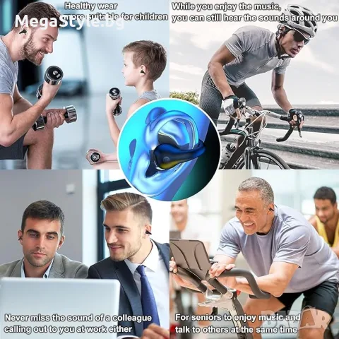 XClear BH12 Безжични Bluetooth 5.3 Спортни Слушалки с Щипка, Черни, снимка 5 - Безжични слушалки - 55314277