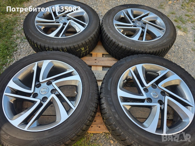 Лети джанти 17ки 5х114.3 Nissan + зимни гуми 215/60/17 Falken, снимка 3 - Гуми и джанти - 55081762