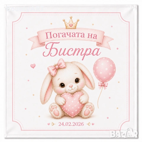 Кърпа за бебешка погача / бебешко боди с име/ Подарък за бебе, снимка 9 - Комплекти за бебе - 55069194
