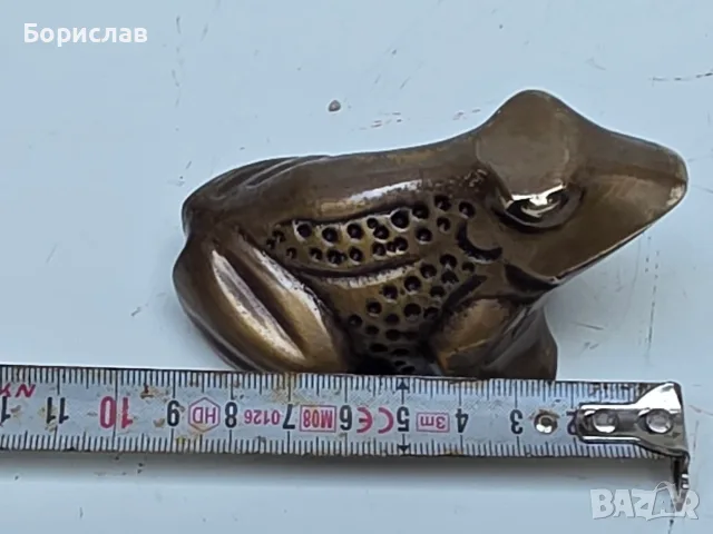 Бронзова статуетка - жаба, снимка 2 - Декорация за дома - 55607335