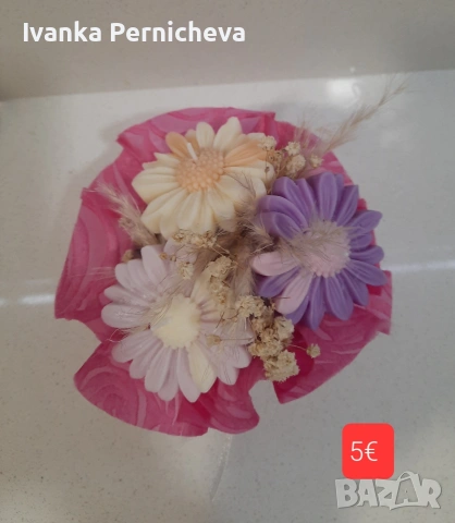 Букет от соеви свещи , снимка 15 - Изкуствени цветя - 54115302