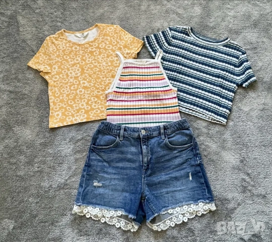 Сет H&M блузки, потниче, дънкови панталонки