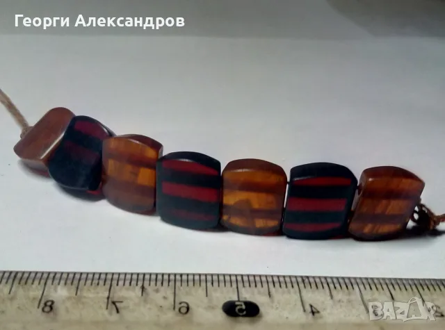 Старинна Руска КЕХЛИБАРЕНА ГРИВНА 100% Натурален ЧЕРВЕН и "КОНЯК" БАЛТИЙСКИ КЕХЛИБАР с ДАМАРИ