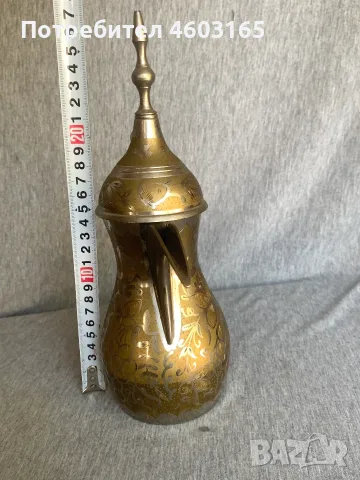 Ръчно гравиран чайник кана , снимка 3 - Антикварни и старинни предмети - 55606521
