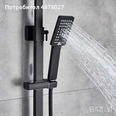 Комплект душ колона, стенен монтаж, двойно управление, керамика, 131-200 мм, черна, снимка 8 - Душове - 55611911