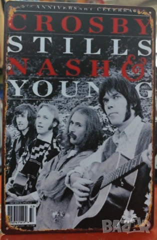 Crosby, Stills, Nash & Young-метална табела(плакет)