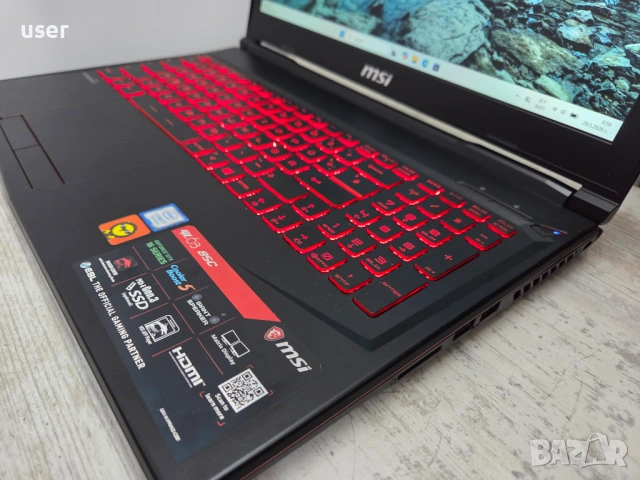 8GB RAM GTX 1650 4GB Core i7-8750H 15.6" FULL HD геймърски лаптоп MSI GL63 8SC, снимка 3 - Лаптопи за игри - 54693958