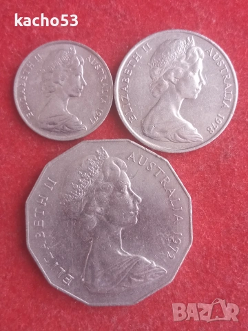 5,10,50 цента 1972-78 г. Австралия., снимка 2 - Нумизматика и бонистика - 54752607