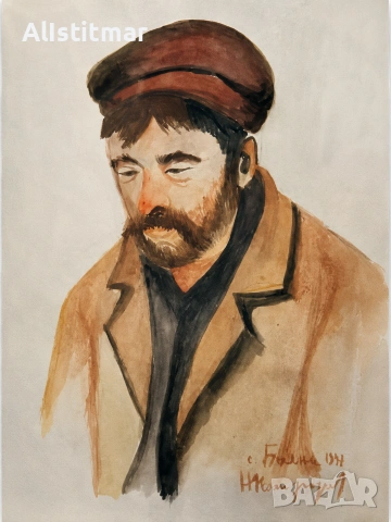 Портрет, Никола Кожухаров, подписан