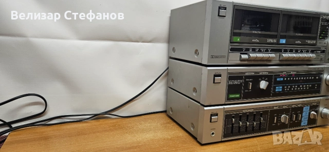 🎶 Продавам винтидж аудио система SANYO – усилвател, тунер и двоен касетен дек 🎶, снимка 2 - Аудиосистеми - 54360493
