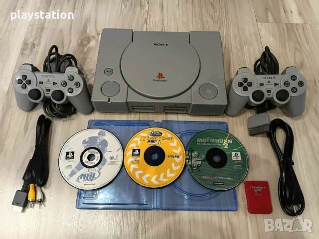 Sony PlayStation (PS1) пълен комплект с 2 контролера и игри, снимка 2 - PlayStation конзоли - 45419538