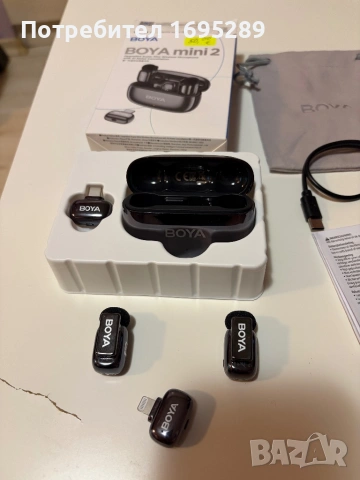 BOYA mini 2- безжична микрофонна система, снимка 5 - Микрофони - 54722565