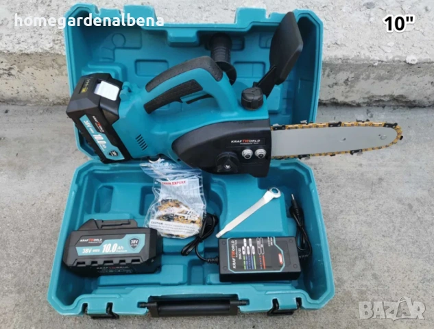 Акумулаторна резачка за дърва KRAFTROYAL с маслен филтър – 10" и 16", снимка 5 - Моторни триони/резачки - 54108418