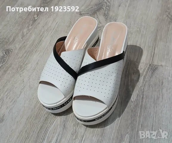 Дамски летни чехли с платформа, снимка 3 - Чехли - 55513849