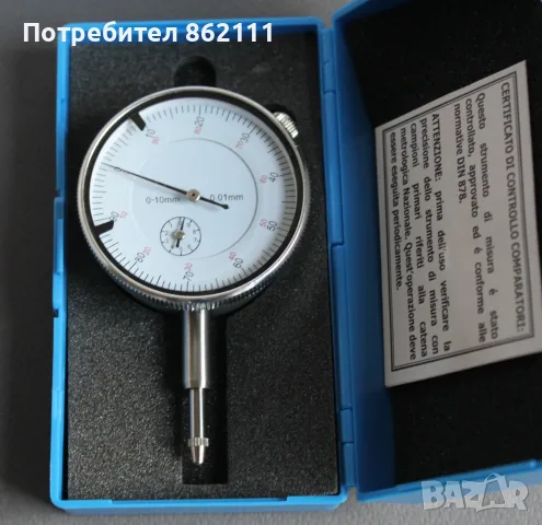 Индикаторен часовник Fervi C023/N - 0-25 mm, 0.01 mm, снимка 2 - Измервателни инструменти - 55674311
