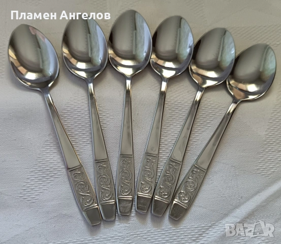 Комплект от 6 броя лъжички СССР - НОВИ/НЕУПОТРЕБЯВАНИ. , снимка 2 - Прибори за хранене, готвене и сервиране - 55194738