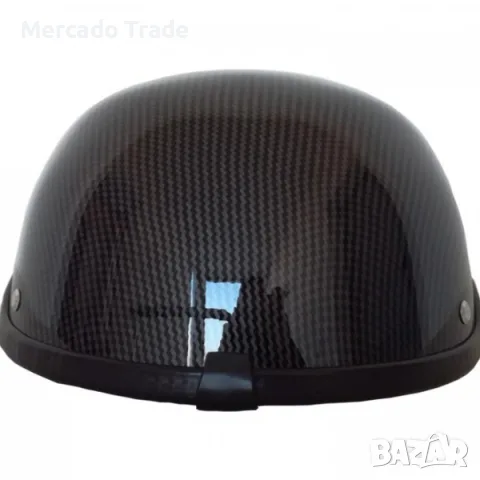 Каска за мотор Mercado Trade, Tип канче, Ретро стил, Карбон, снимка 3 - Аксесоари и консумативи - 55636636