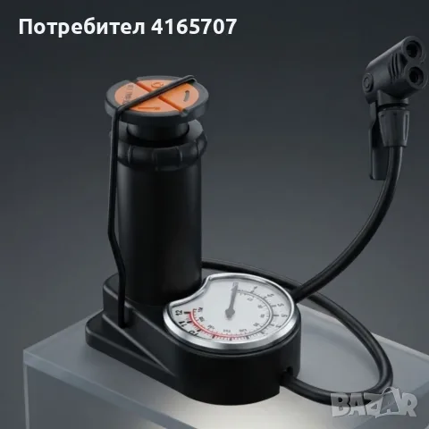 Подова велосипедна помпа с манометър – До 12 BAR, универсална глава, снимка 4 - Аксесоари за велосипеди - 55657199